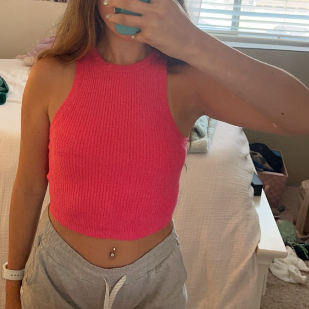 Grey Bandit | Pink Sweater Tank Top | Size S